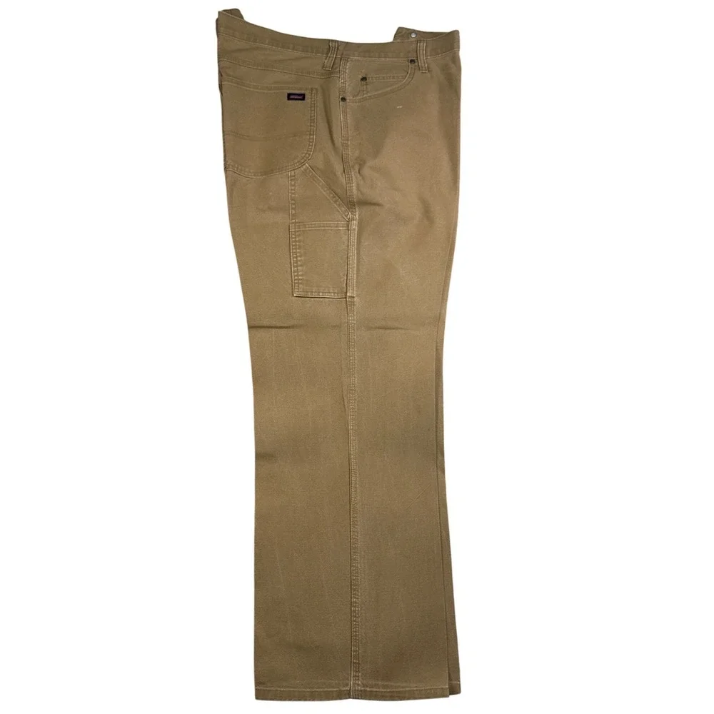 Dickies Carpenter Work Pants Men's 42x32 Tan Canvas Utility Heavy Duty‎